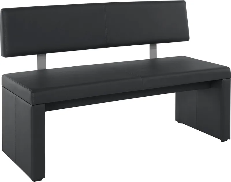 Home affaire Sitzbank Charissa, mit Lehne, Breite 140, 160 oder 180 cm, Schwarz, – Produktbild 2 von 6