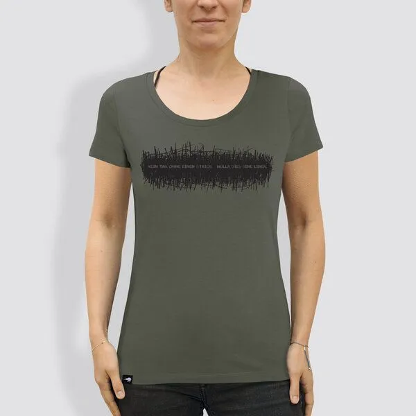 little kiwi little kiwi Damen T-Shirt, "Kein Tag ohne einen Strich", Khaki, – Produktbild 1 von 3