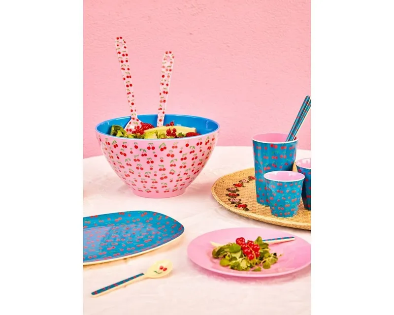 RICE RICE Salatbesteck Melamin Salatbesteck 29cm, Cherries print, – Produktbild 2 von 2