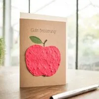 Die Stadtgärtner Die Stadtgärtner Grußkarte "Gute Besserung" | Mit Apfel aus Wildblumen-Saatpapier – Produktbild 1 von 1