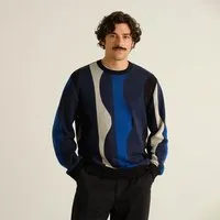 Dedicated DEDICATED Herren Strickpullover Mora Wavy Stripe – Produktbild 1 von 1