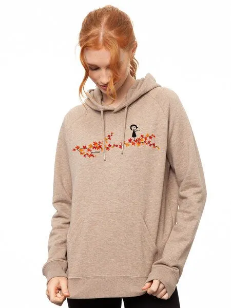 FellHerz FellHerz Damen Hoodie Ahorn-Mädchen heather sand – Produktbild 3 von 4