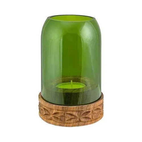 Chako Zanzibar Chako Zanzibar Recycling Windlicht Mkongo Weinflasche, Grün, – Produktbild 2 von 3