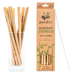 pandoo pandoo 12er-Packung Strohhalme aus 100% Bambus | wiederverwendbare Trinkhalme – Produktbild 1 von 1