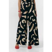 SUITE13LAB SUITE13LAB Damen vegan Hose Yala Print Stones Schwarz – Produktbild 1 von 1