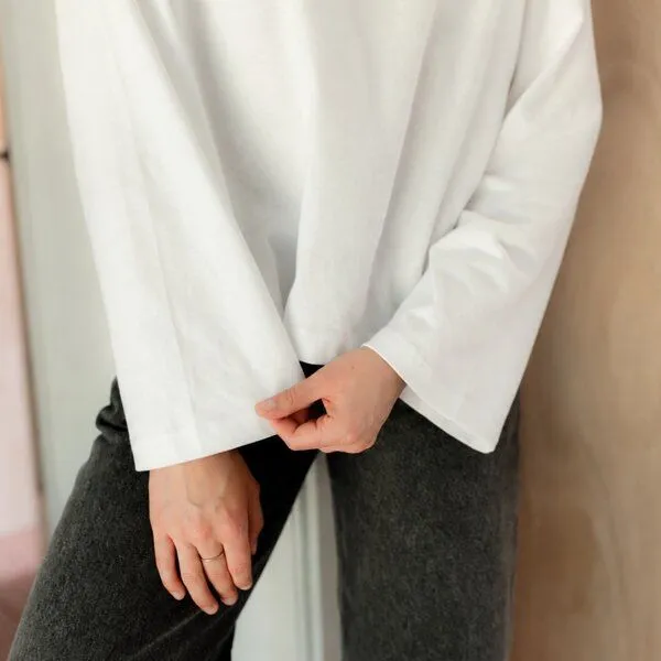 NORDLICHT NORDLICHT Oversize Langarmshirt Pien, Weiß, – Produktbild 3 von 4