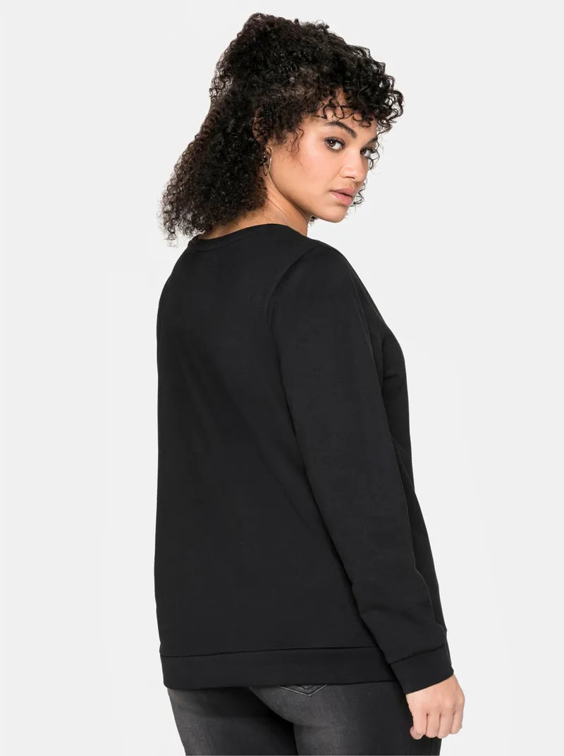 sheego Sweatshirt schwarz, Schwarz, – Produktbild 2 von 2