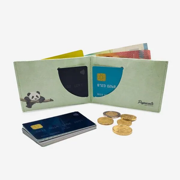 paprcuts paprcuts RFID Portemonnaie, Peaceful panda (grün), – Produktbild 3 von 4