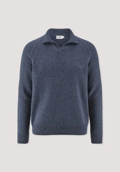 hessnatur hessnatur Strick Polo Regular aus Bio-Merinowolle mit Bio-Baumwolle, Mitternachtsblau, – Produktbild 4 von 4