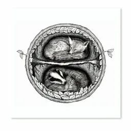 roots of compassion roots of compassion Postkarte Fuchs & Dachs | Großformat | 100 % Recycling | Wald, Natur, Umwelt – Produktbild 1 von 1