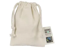 Memo memo Bio-Baumwoll-Zuziehbeutel, mit Fairtrade-Siegel,natur,10x14cm – Produktbild 1 von 1