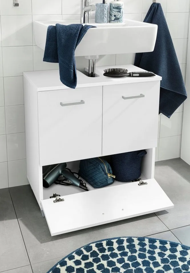 Schildmeyer Waschbeckenunterschrank Breite 60 cm, Badschrank Badezimmerschrank WBU Unterschrank, Weiß, – Produktbild 5 von 5