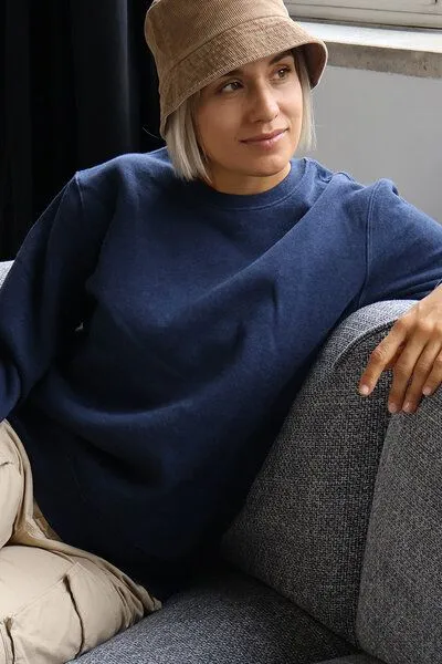 Kultgut Kultgut NEW Recycling Generation - Vegan Sweatshirt / Kuschelig weich, Dunkelblaumeliert, – Produktbild 1 von 4