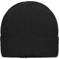Daiber Daiber Bio-Baumwolle Beanie Wintermütze Ripp-Design, Schwarz, – Produktbild 1 von 1