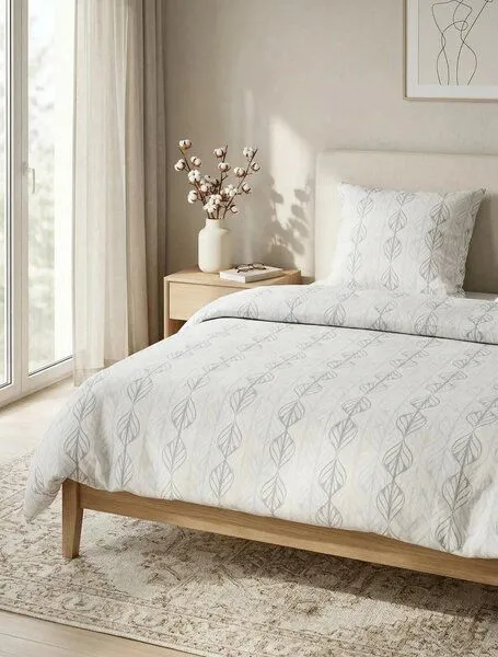 Nature by Adam Nature by Adam Bettwäsche 2tlg aus Leinen und Bio-Baumwolle - Made in Germany - Wave, Hellgrau, – Produktbild 1 von 4