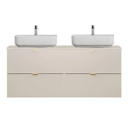 Lomadox Waschtisch DURANGO-56, Doppelwaschtisch 120 cm, Keramikwaschbecken, kaschmir, 4 Schubladen – Produktbild 1 von 1