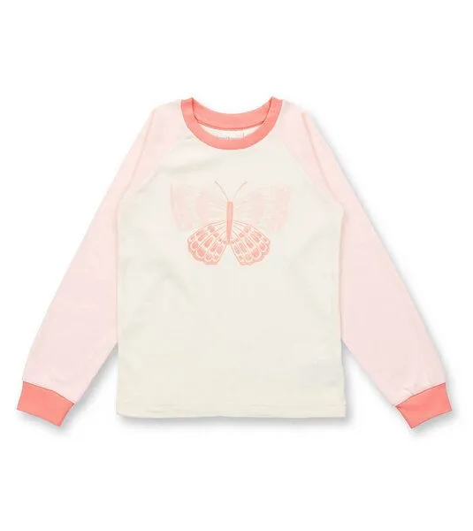 Sense Organics & friends in cooperation with GARY MASH Sense Organics & friends in cooperation with GARY MASH Kinder Schlafanzug aus Biobaumwolle mit Allover Druck, Schmetterling (rosa), – Produktbild 2 von 3
