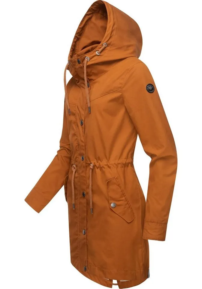 ragwear ragwear Parka Canny stylische Übergangsjacke mit großer Kapuze, Braun, – Produktbild 2 von 3