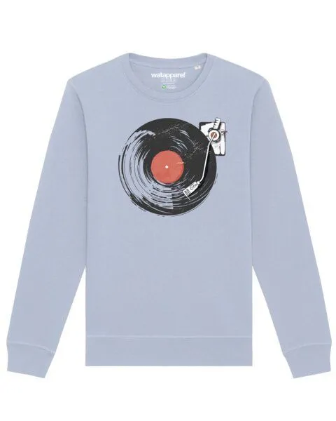 watapparel watapparel Sweatshirt Unisex Schallplatte, Serene blue, – Produktbild 1 von 4