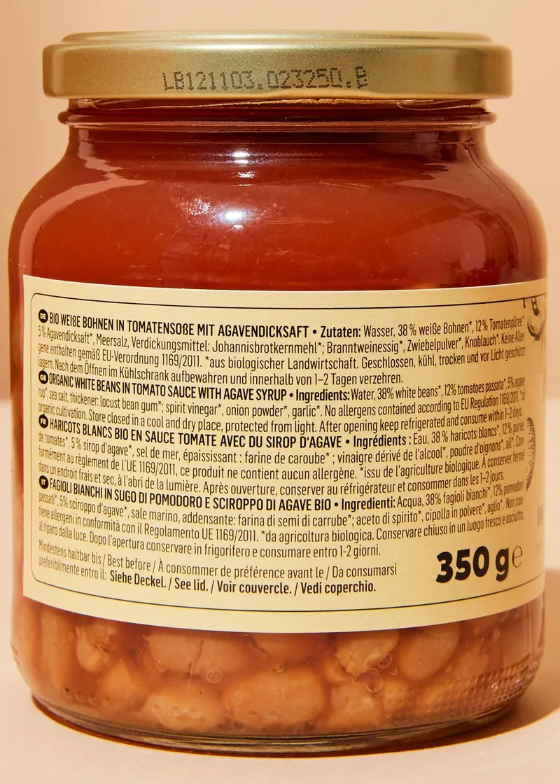 KoRo Weiße Bio Bohnen in Tomatensoße 6 x 350 g – Produktbild 3 von 5