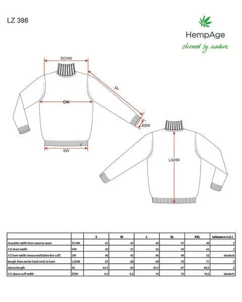 HempAge HempAge Feiner Rollkragenpullover Hanf/Biobaumwolle, Anthrazit (grau), – Produktbild 3 von 4