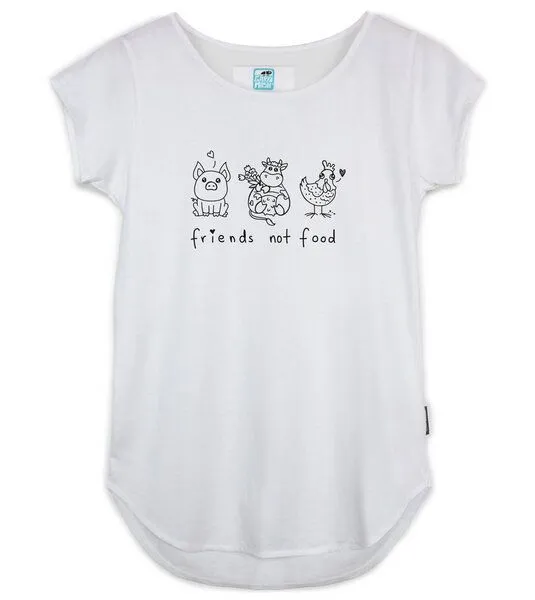 Gary Mash GARY MASH Shirt Asheville Friends not Food aus Bio-Baumwolle, Weiß, – Produktbild 2 von 4