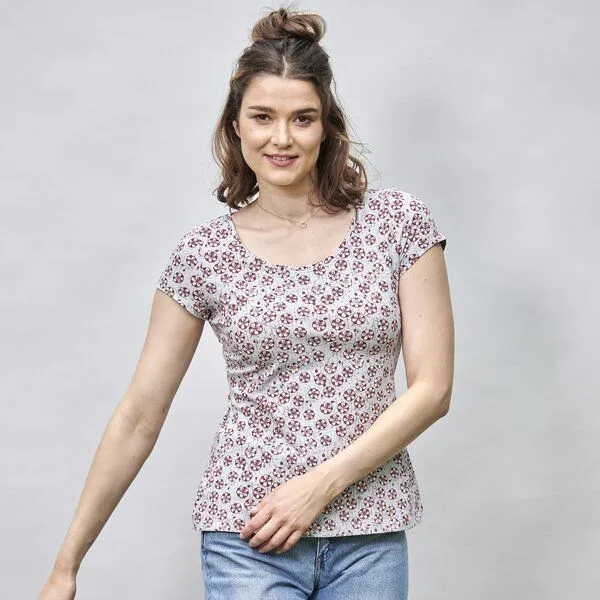 CON_STANT CON_STANT Basicshirt Kappärmel 95% Baumwolle (kbA), Haori silber, – Produktbild 1 von 1