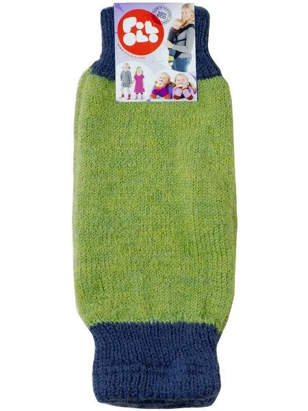 Pololo Pololo Stulpen aus Schurwolle, Grün/ blau, – Produktbild 1 von 3