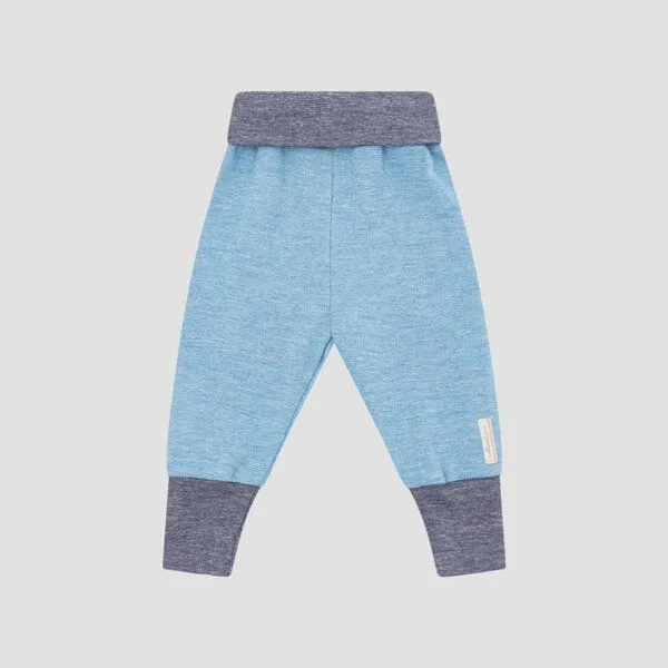 comazo|earth comazo|earth Baby Hose lang aus Wolle-Seide Mix | GOTS zertifiziert, Hellblau-melange, – Produktbild 1 von 4