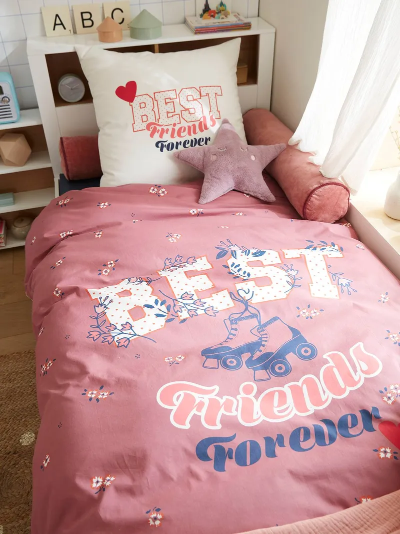 Vertbaudet Kinder Bettwäsche-Set BFF, Wollweiß, – Produktbild 3 von 4