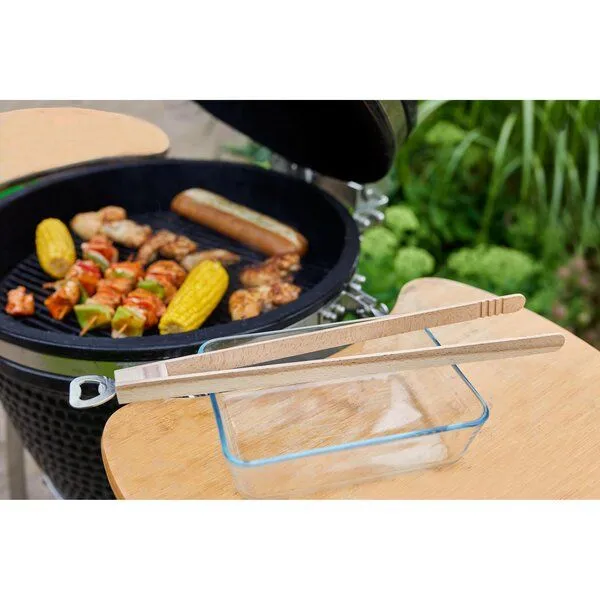 elasto elasto Grillzange aus Holz mit Flaschenöffner, Natur, – Produktbild 5 von 5