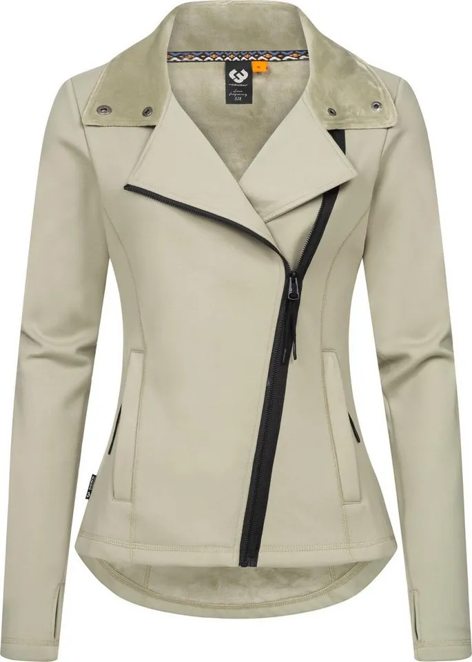 ragwear ragwear Sweatjacke Saskie Modische Damen Kapuzenjacke mit kuschlig weichem Innenfutter, Gelb|grün, – Produktbild 2 von 5