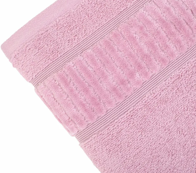 Gözze Gözze Handtücher BIO Frottier, Walkfrottier (2-St), im Set, Bio-Baumwolle, Pastell Farben, mit geschorener Bordüre, Rosa, – Produktbild 1 von 4