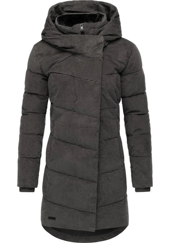 ragwear ragwear Wintermantel Pavla Cordy YOUMODO Wasserdichter Steppmantel in Kord-Optik, Grau, – Produktbild 2 von 3