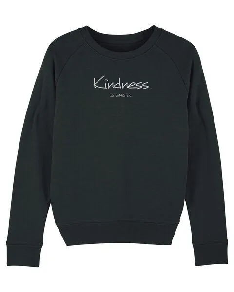 Human Family Human Family Bio Damen Sweatshirt - Feel Kindness - in 4 Farben, Schwarz, – Produktbild 1 von 2
