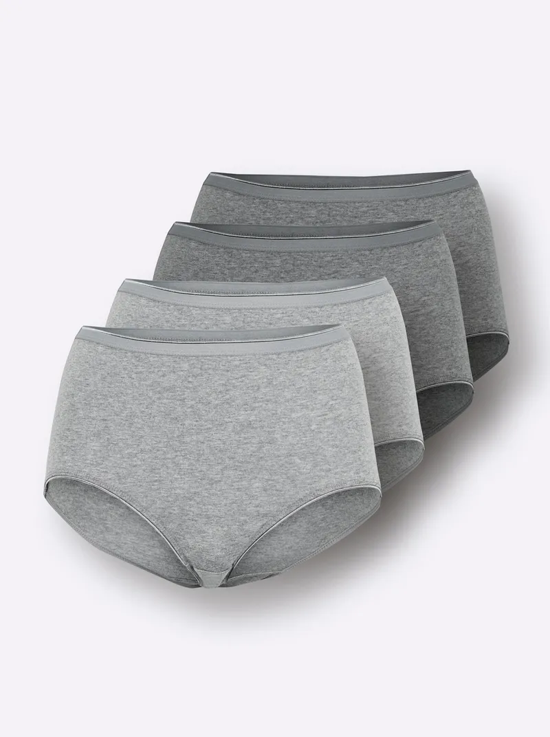 wäschepur Taillenslip 2x grau-meliert + 2x anthrazit-meliert, 2x grau-meliert + 2x anthrazit-meliert, – Produktbild 2 von 3
