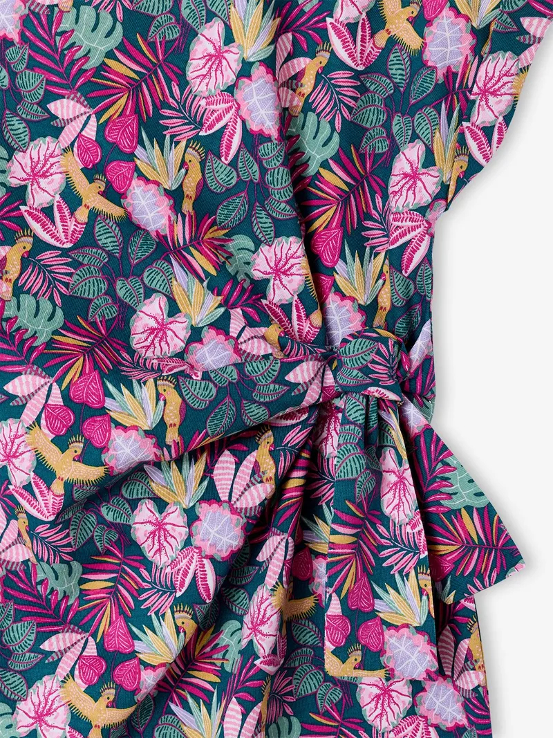 Vertbaudet Vertbaudet Jerseykleid Mädchen Dschungelprint, Grün, – Produktbild 2 von 2