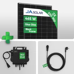 Growatt 930wp Balkonkraftwerk mit 2 Modulen mit  DeepBlue 4.0 ProTechnologie und Growatt NEO 800 Inverter - inkl. 0 % MwSt. für Privatkunden – Produktbild 1 von 1