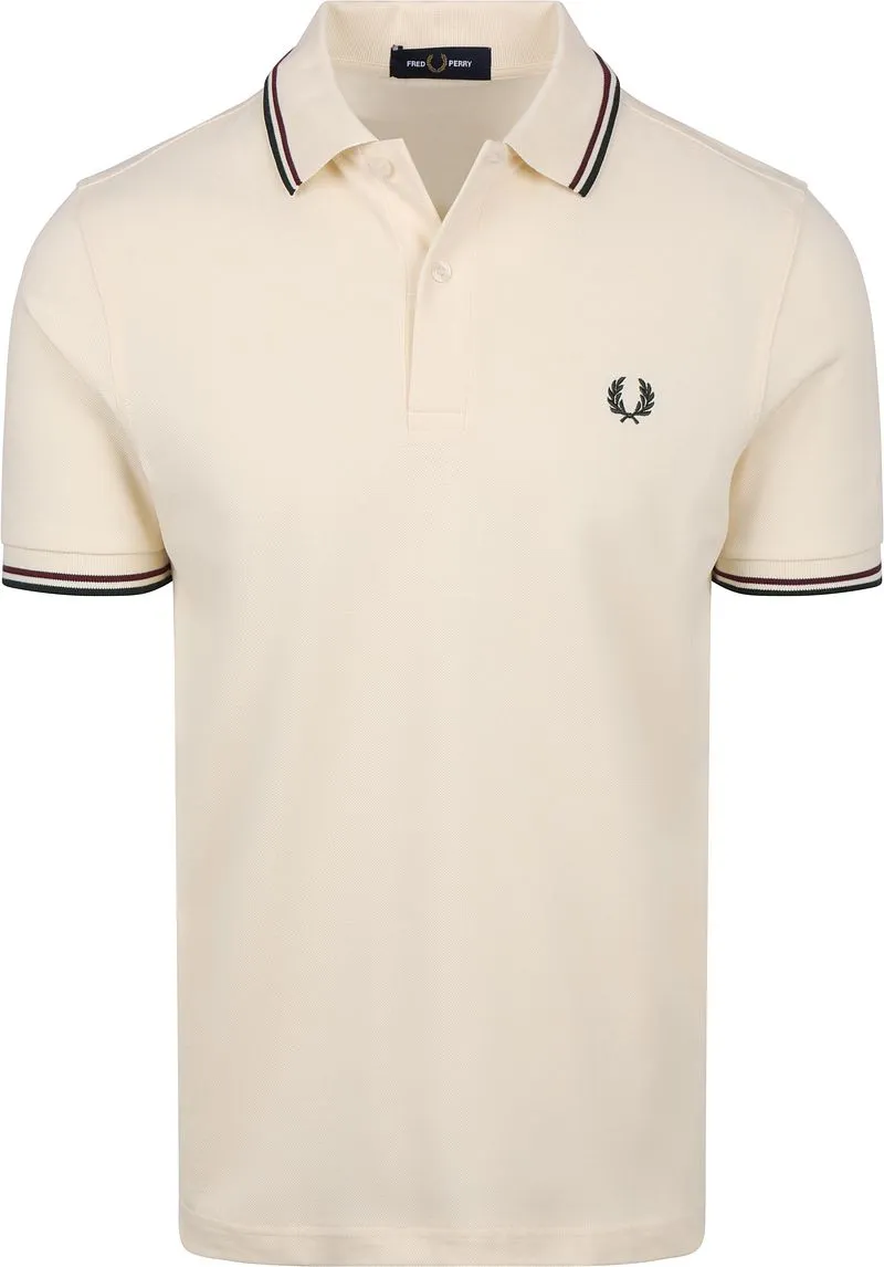 Fred Perry Fred Perry Polo Twin Tipped M3600 Ecru 84A - Größe M, Wollweiß, – Produktbild 2 von 5