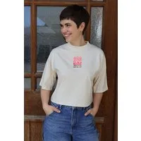 Kultgut Kultgut Artdesign- Biofair- Flausch-Shirt im Boxistyle / Flower Stripes, Natur, – Produktbild 1 von 1