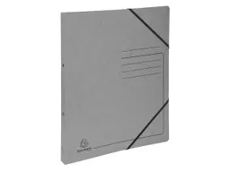 Exacompta 10 Exacompta Ringbücher, Colorspan-Karton, 355 g/m², DIN A4, Gummizug, 2 Ringe, grau – Produktbild 1 von 1