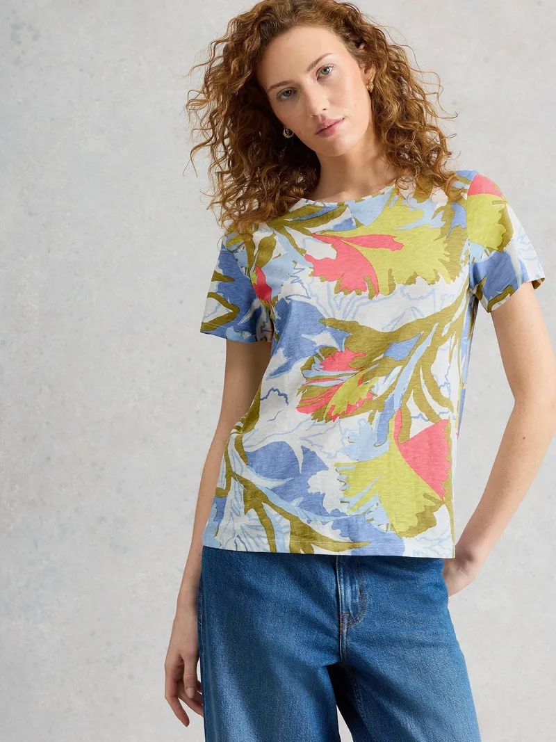 White Stuff T-Shirt Abbie - 34, Elfenbein multi, – Produktbild 3 von 4