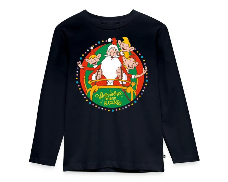 Spreadshirt T-Shirt Weihnachtsmann & Co. KG Logo Kinder Premium Langarmshirt (1-tlg) Normaler Schnitt für optimale Passform, Blau, – Produktbild 1 von 4