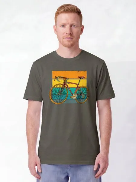 watapparel watapparel T-Shirt Unisex Retro Bike, Khaki, – Produktbild 2 von 2