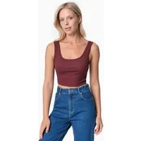 ORGANICATION ORGANICATION IRISS | Ripp-Crop-Top aus TENCEL Modal und Bio-Baumwolle, Bordeaux, – Produktbild 1 von 1