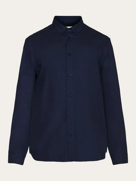 KnowledgeCotton Apparel KnowledgeCotton Apparel Oxford Hemd - HARALD small owl oxford regular fit shirt - aus Bio-Baumwolle, Blau (total eclipse), – Produktbild 3 von 4