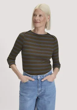 hessnatur hessnatur Slubrib Streifen Longsleeve Slim aus Bio-Baumwolle – Produktbild 1 von 1