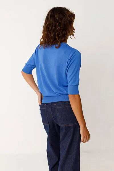 SKFK SKFK Kurzarm-Strickpullover MUIKE, Blue, – Produktbild 2 von 4