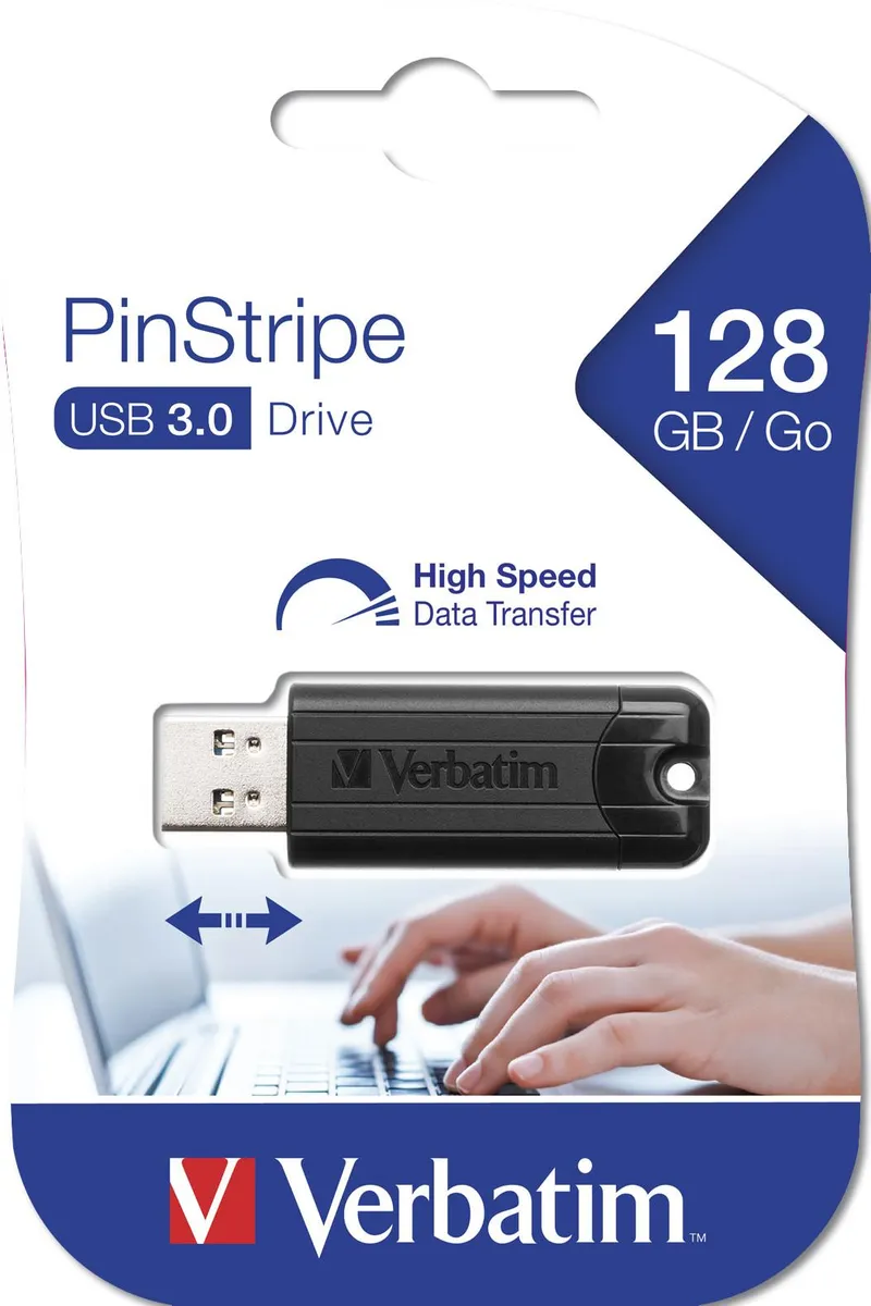 Verbatim Verbatim USB-Stick PinStripe, USB 3.0, 128 GB – Produktbild 4 von 5