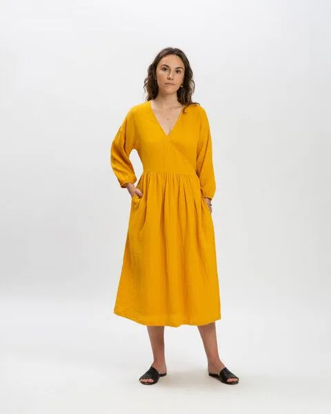 MATONA Matona Wickelkleid aus Musselin für Frauen / Muslin Dress, Marigold, – Produktbild 1 von 4
